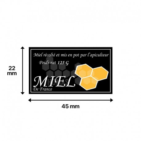 ÉTIQUETTES MIEL MODÈLE "3 ALVÉOLES" - AUTOCOLLANTES AU ROULEAU