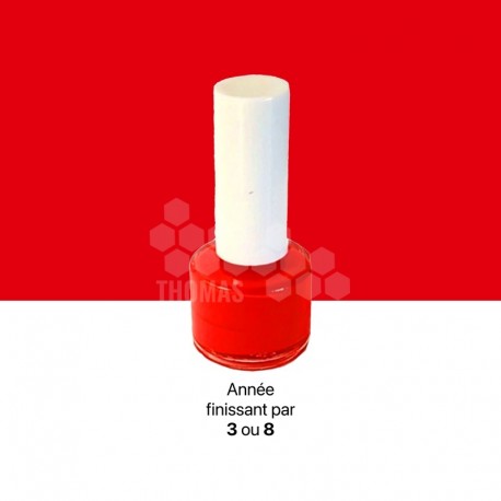 Vernis couleur rouge pour marquage et élevage de reine (flacon 4 mL)